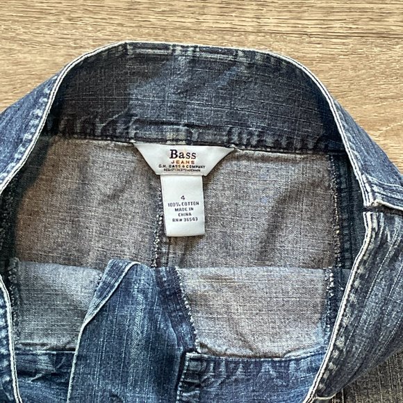 Bass Jeans Blue Denim Skirt A Line 100% Cotton Women's Size 4 - Picture 3 of 6